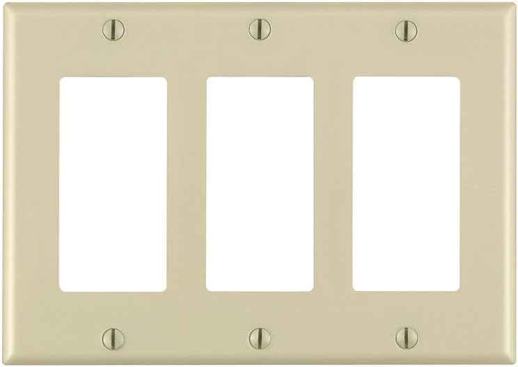 Leviton 3-Gang Decora/GFCI Device Decora Wallplate, Standard Size, Thermoset, Device Mount, 80411-W, White