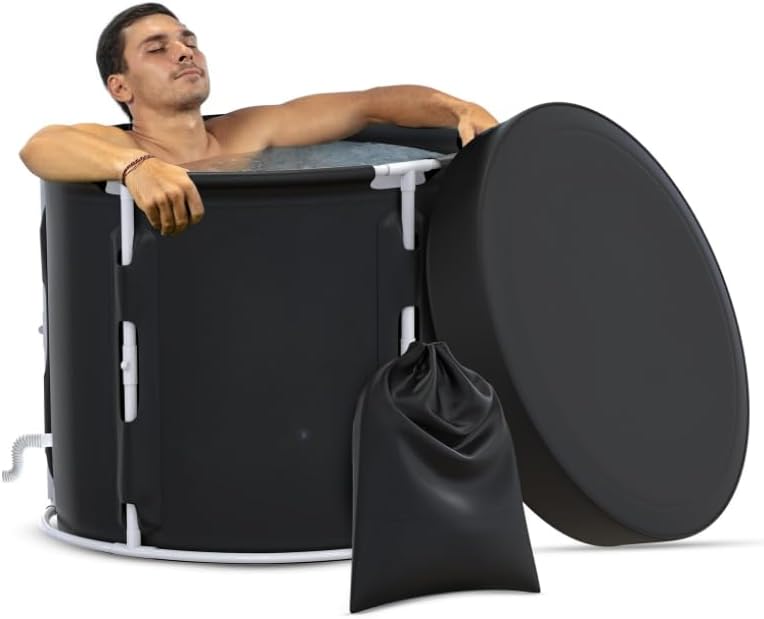 Miniatura 7 de Baños de hielo en casa - Bañera fría, bañera de hielo XL, bañera portátil, bañera de hidromasaje portátil, cápsula de hielo, bañera plegable, bañera