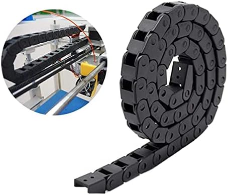 R18 10X10mm 1M Black Plastic Flexible Drag Chain Plastic Towline Drag Chain Cable Carrier for 3D Printer and CNC Machines (Non-openable)