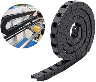 R18 10X10mm 1M Black Plastic Flexible Drag Chain Plastic Towline Drag Chain Cable Carrier for 3D Printer and CNC Machines (Non-openable)