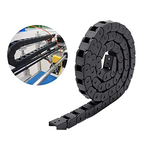 R18 10X10mm 1M Black Plastic Flexible Drag Chain Plastic Towline Drag Chain Cable Carrier for 3D Printer and CNC Machines (Non-openable)