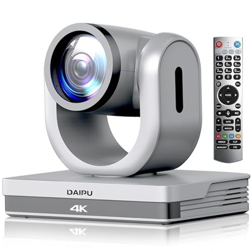 Image of DAIPU NDI PTZ Camera 4K HDMI USB LAN PoE AI Auto Tracking PTZ Conference Room Camera for Church Live Streaming Video Conference Events Education Broadcast with YouTube Facebook Live Zoom