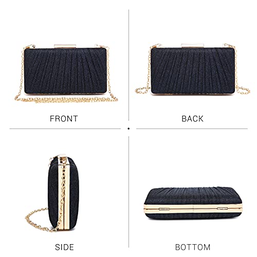 Dasein Pleated Navy Blue Evening Clutch #TOP21