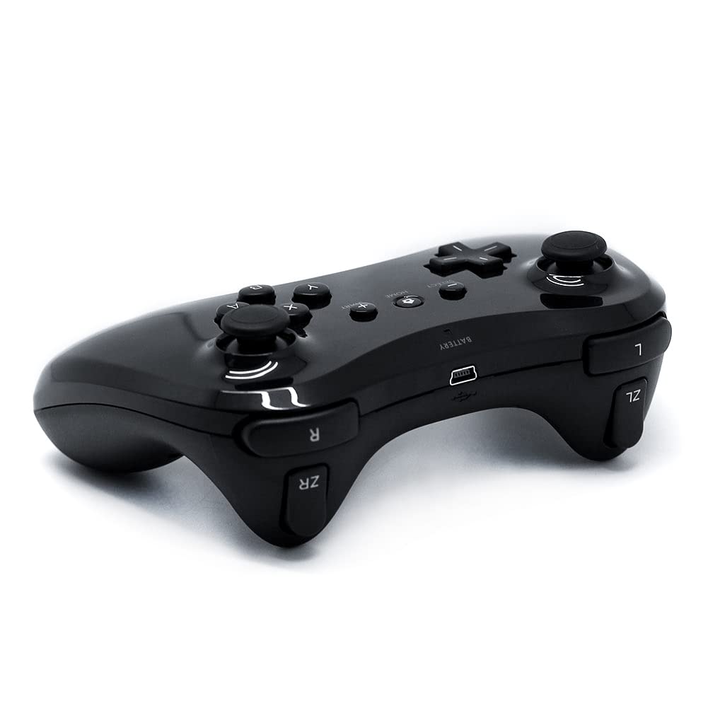 QUMOX 2x Wireless Classic Pro Controller Gamepad Joypad Remote for Ntdo Wii U Pro, Black