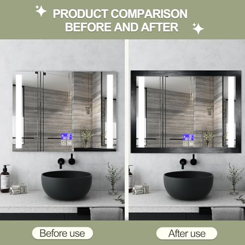 Image of Black Colour Wood Border Wallpaper Peel and Stick Wooden Contact Paper for Countertops Border, Wall Corners Stickers and Wall Decor Waterproof Self Adhesive 6x120 Inch