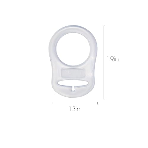 Miniatura 2 de AUEAR, Paquete de 10 anillos adaptadores de silicona para chupete de pezón, clip de grado alimenticio, color transparente