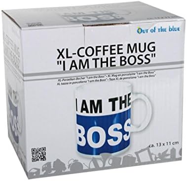 Kubek XL/Nadruk I Am The Boss/Materiał : Porcelana/Rozmiar : 15 x 12,5 cm