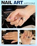 lulir 3D Naklejki do Paznokci, 300 Sztuk Dekoracje do Paznokci, Metalowe Charms do Paznokci w Stylu Punk Gotyckim Retro Srebrne, Charmy do Paznokci z Krzyżem do Nail Art DIY i Salonu