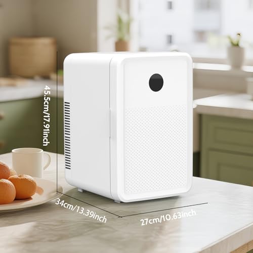 Image of Kikihouse 12L /22L Mini Fridge for Bedroom, Personal Small Refrigerator for Skin Care, Cosmetics, 110V /12V Portable Refrigerator Cooler & Warmer for Drinks, Food, Beauty, Makeup, Dorm, Car, Office