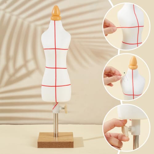HOBBIESAY 2 Sets Adjustable Female Dress Form Mini Sewing Mannequin by HOBBIESAY - Used condition - Image 3