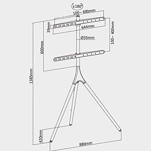 Soporte móvil para TV de piso para pantallas de 45-65 pulgadas miniatura 2