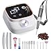 GJCrafts Fresa elettrica per unghie da 45.000 giri/min, display LCD, 56 nastri abrasivi, 11 trapano, stazione di ricarica USB, tagliaunghie elettrico per manicure e pedicure, ideale per professionisti immagine