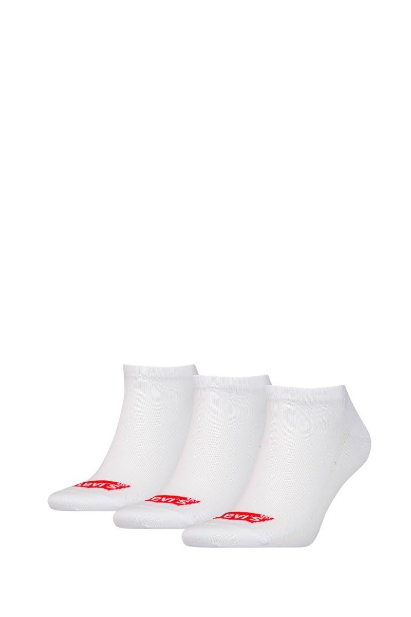 Levi's Unisex White Recycled Cotton Sneaker Sock, 43/46
