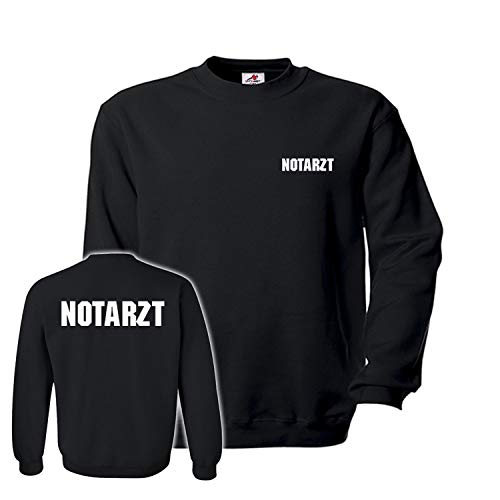 Copytec - Copytec Notarzt EKG Einsatz Lebensretter Dienst Sani Rettung Pullover #26612, Größe:L, Farbe:Schwarz