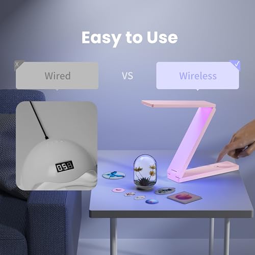 Winartton UV Light for Resin Curing, 54W UV Resin Light Lamp, Wireless & Foldable, 3-in-1 Uses for Molds, DIY Craft Deco (Pink) by Winartton - Image 4