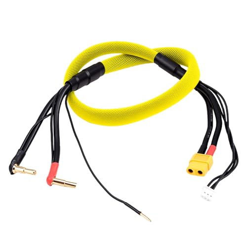 Cable 2S XT60 600 mm con conector bala 4 mm 5 mm para carga de batería Lipo