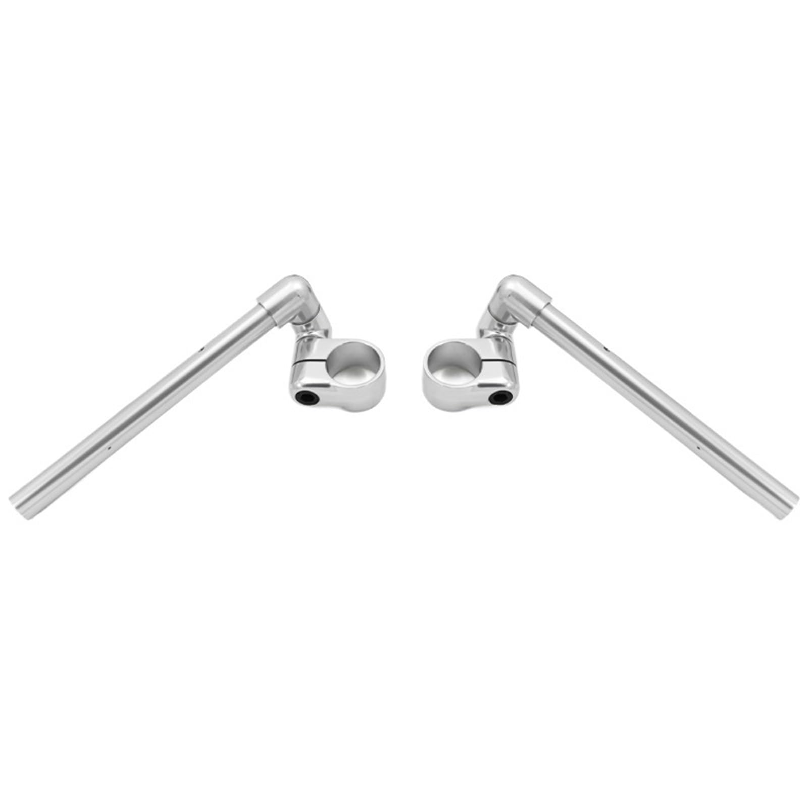 manubri moto alti manubri moto per naked CNC universale 35mm 37mm 41mm 51mm | Manubrio da moto integrato con forcella regolabile Racing(41mm Silver)