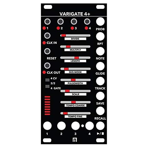 Malekko Varigate 4+ Black 4 Channel 8 Step Gate Plus CV Sequencer Eurorack Synth Module