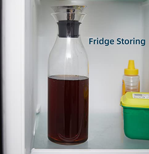 Karafu Glass Carafe With Lid, 50 Ounces Borosilicate Drip-Free Glass Pitcher For Hot/Cold Water, Ice Tea And Juice Beverage #TOP6