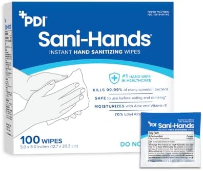 Sani-Hands Hand Sanitizer Wipes 100 Packets Per Box