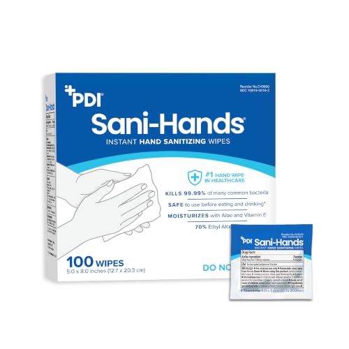 Sani-Hands Hand Sanitizer Wipes, Ethyl Alcohol Wipes Individually...