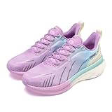 ONEMIX Breathable Women's Max Cushioned Walking Shoes with Arch Support for Plantar Fasciitis Flat Foot Pain Relief Air Lightweight Jogging Running Sneakers Shoes Non Slip Thick Sole,Purple,Size 8