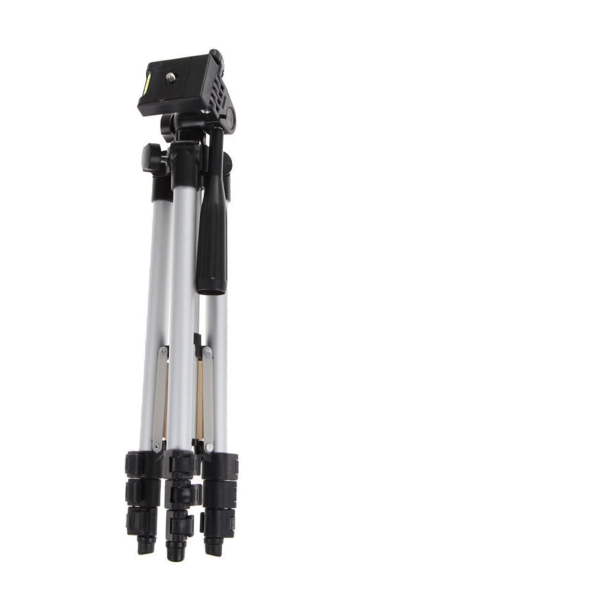Treppiede Portatile per Telefono e Fotocamera con Testa 360° | Regolazione a 4 Snodi, Gambe a 3 Sezioni, Filetto 1/4", Lega di Alluminio e Abs, Argento