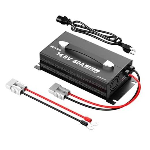 Redodo 14.6V 40A LiFePO4 Battery Charger, Dedicated Lithium Battery Charger,Upgraded Handle,Compact Durable Design with Full Protection, Perfect for 12V LiFePO4 Battery