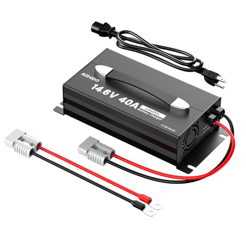 Redodo 14.6V 40A LiFePO4 Battery Charger, Dedicated Lithium Battery Charger,Upgraded Handle,Compact Durable Design with Full Protection, Perfect for 12V LiFePO4 Battery by Redodo - Used condition - US$70.80