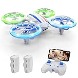 DEERC Mini Drone with 720P HD FPV Camera for Kids, D23 RC Quadcopter with Bright LED Lights, Altitude Hold, Headless Mode, 3D Flips, Voice/Gesture Control, 2 Batteries, Gift Toy for Boys and Girls - Image 1