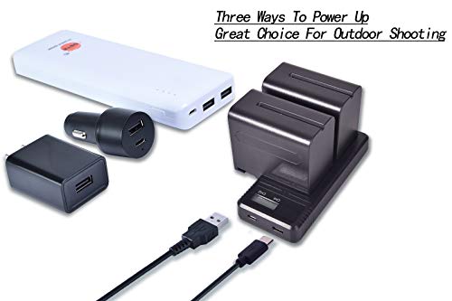 (2 Pack) NP-F970 DSTE Ersatz Batterie + Schnellladung Dual LCD Ladegerät Kompatibel mit NP-F930 NP-F950 NP-F960 und Sony CCD-TR516 CCD-TRV88 CCD-TRV90 CCD-TRV91 CCD-TRV93 CCD-TRV95 CCD-TRV98 - Image 7