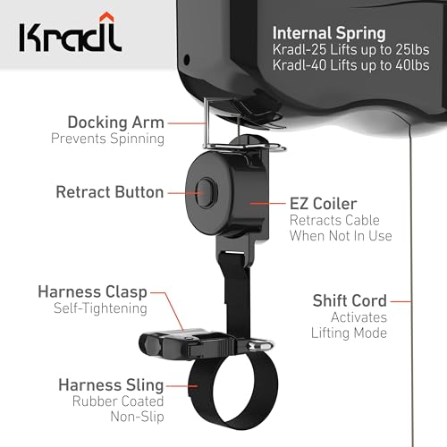 Kradl - Ceiling Mount Bike Lift and Rack. Bicycle Storage Hoist Without Electricity, Clumsy Ropes or Pulleys. 40 Pound Capacity. by Kradl - Image 5