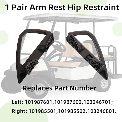 JAVOUKA 1 Pair Arm Rest Hip Restraint Compatible with Golf Cart Compatible with Club Car DS 2000-up Gas & Electric, Driver and Passenger Side, Replaces OE # 103246701 101987602 103246801 101985502