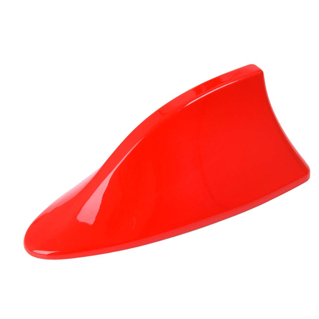 LayTmore Shark Fin Roof Antenna Aerial FM/AM Radio Signal Decoration Car Trim Universal (Red)