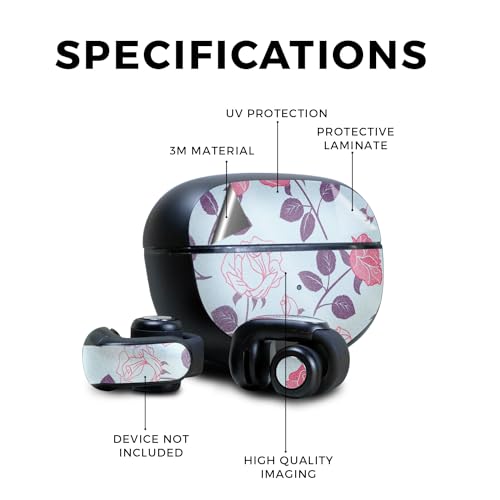 Image of Glossy Glitter Skin Compatible with Bose Ultra Open Earbuds - Vintage Floral - Premium 3M Vinyl Protective Wrap Decal Cover - Easy to Apply | Crafted in The USA by MightySkins