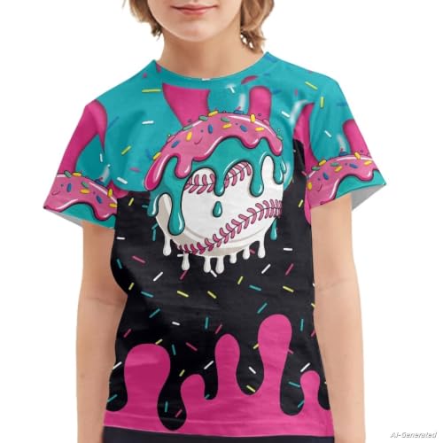 Image of Renewold Kids Novelty T-Shirt for Girls Boys Short Sleeve Crewneck Summer Tee Soft Breathable Graphic Shirt for Age 2-16
