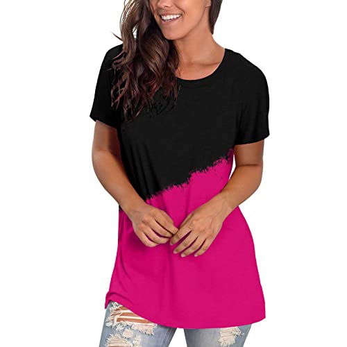 Oversized T Shirts For Women For Gym,Women Tunic Tops For Leggings Short Sleeve Shirts Botton Up Casual Ruched Blouses V Neck Short Sleeve T Shirts For Women #TOP2