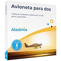 ALADINIA Avioneta para Dos. Pack de experiencias Originales para Regalar. Cofre Regalo de vuelos en avioneta para Dos Personas. Validez 5 años, Cambios Gratis e ilimitados