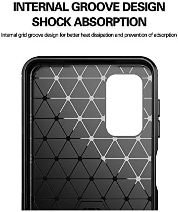 Teayoha Case for Samsung Galaxy A32 5G, with Tempered Glass Screen Protector [2 Pack], Carbon Fiber Scratch Resistant, Shock Absorption Soft TPU Drawing Protective Cases Phone Cover - Black