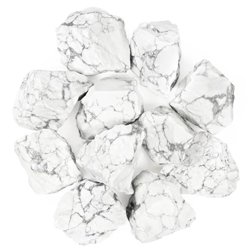 Howlita en Bruto, 500g Howlita Piedra Natural, Minerales en Bruto, Piedras Energeticas de cristal de roca, Gemas de cristal en bruto para curación y decoración
