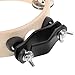 ULTECHNOVO Sturdy 6-inch Mountable Tambourine Drum Accessory with Wooden Frame, Single Row Jingles, Compatible with Drum Set Hi-hat for Percussion and Latin Music