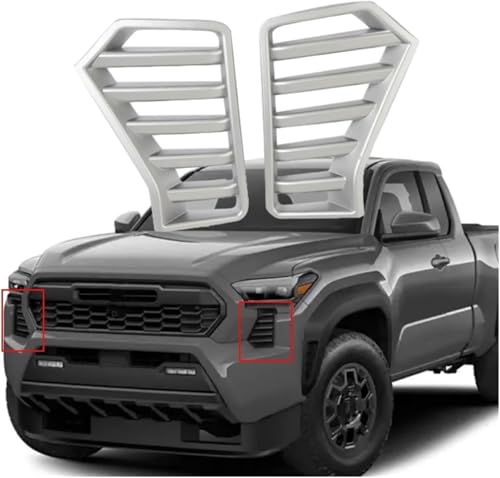 Rejilla de lámpara antiniebla Toyota Tacoma 2024, moldura delantera acabado fibra de carbono 6