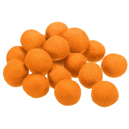 Laine de feutrage en billes de 30mm orange pour finitions textiles et lainage délicat