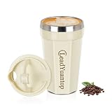 18 oz Coffee Mug with Lid, Insulated Tumbler Thermos Travel Cup, Stainless Steel Glass Water Bottle