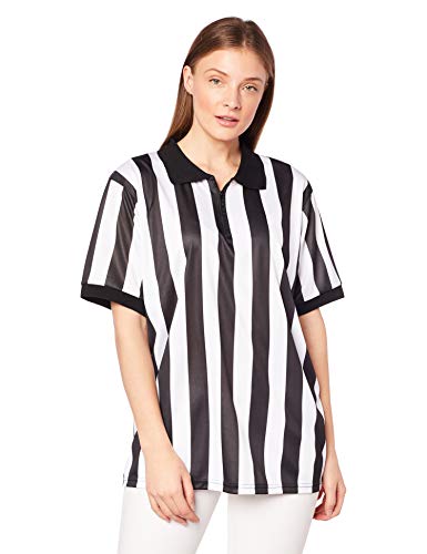 Crown Sporting Goods Women's Official Striped Referee/Umpire Jersey, Small, Black/White #TOP7