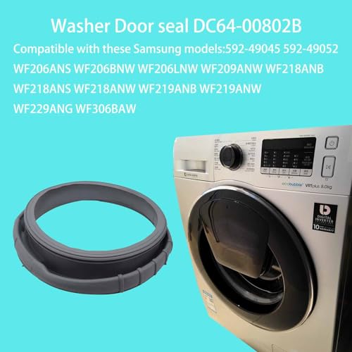 Upgraded DC64-00802B Door Gasket Boot Seal Diaphragm Compatible with Samsung Washer WF42H5000AW WF42H5200AP WF42H5200AW WF42H5200AF/A2-00 Replaces DC97-18094B AP5917067 PS9606239 by Iexcauw - Image 2