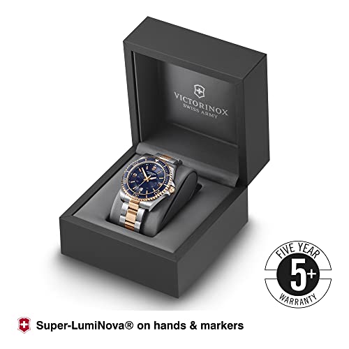 Victorinox Swiss Made Maverick, 43Mm, Blue Dial, Stainless Steel Bicolour Men Analog Watch (241950), Silver Band - Image 5