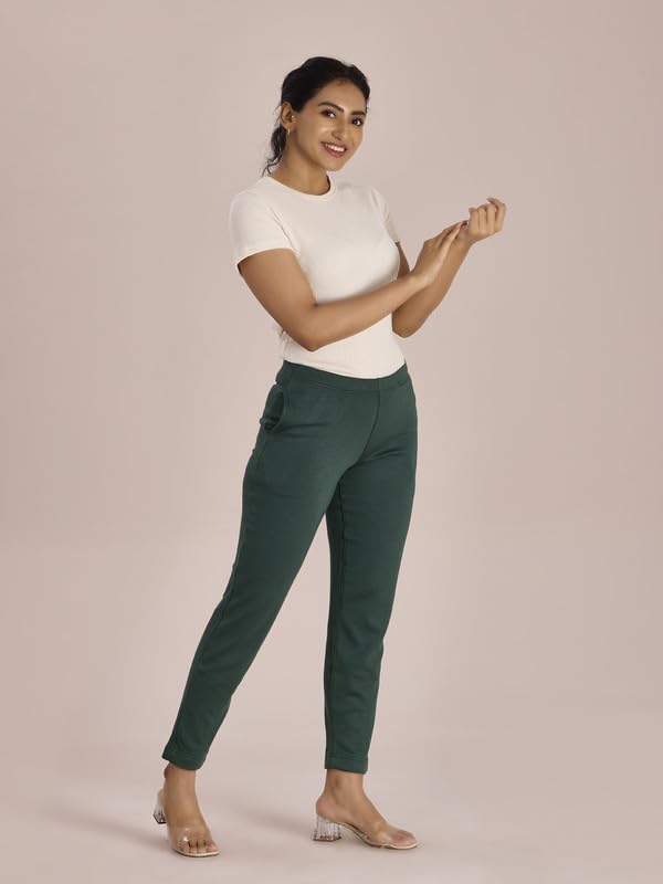 Image of GO COLORS Solid Ultra Warm Kurti Pant for Women | Mid Rise, Warm tech