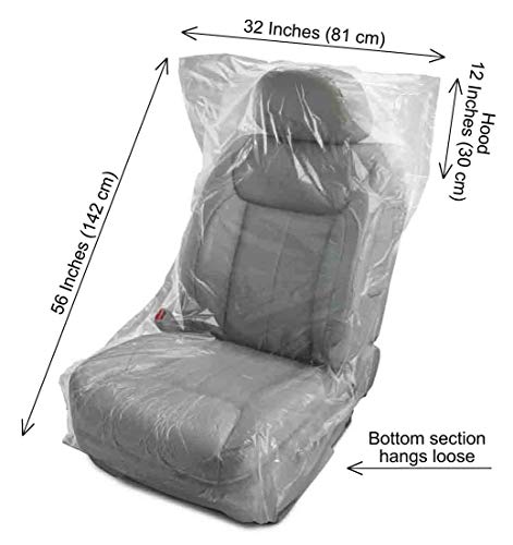 Automotive Disposable Clear Plastic Seat Covers (30 Per Pack) #TOP2