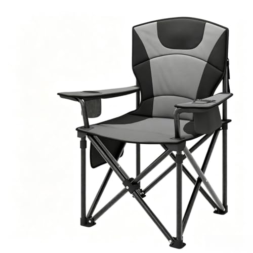 Djioyer Folding Camping Chair for Adults, Heavy Duty 400 Ibs Camping Chairs with Cooler Bag, Cup Holder & Side Pocket, Outdoor Portable Lightweight Ch
